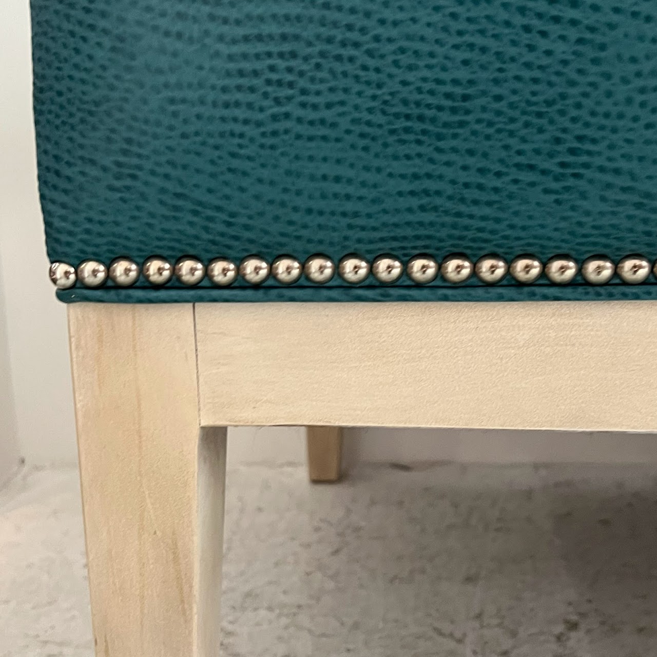 Teal Channel Tufted Straight Back Bench Sofa