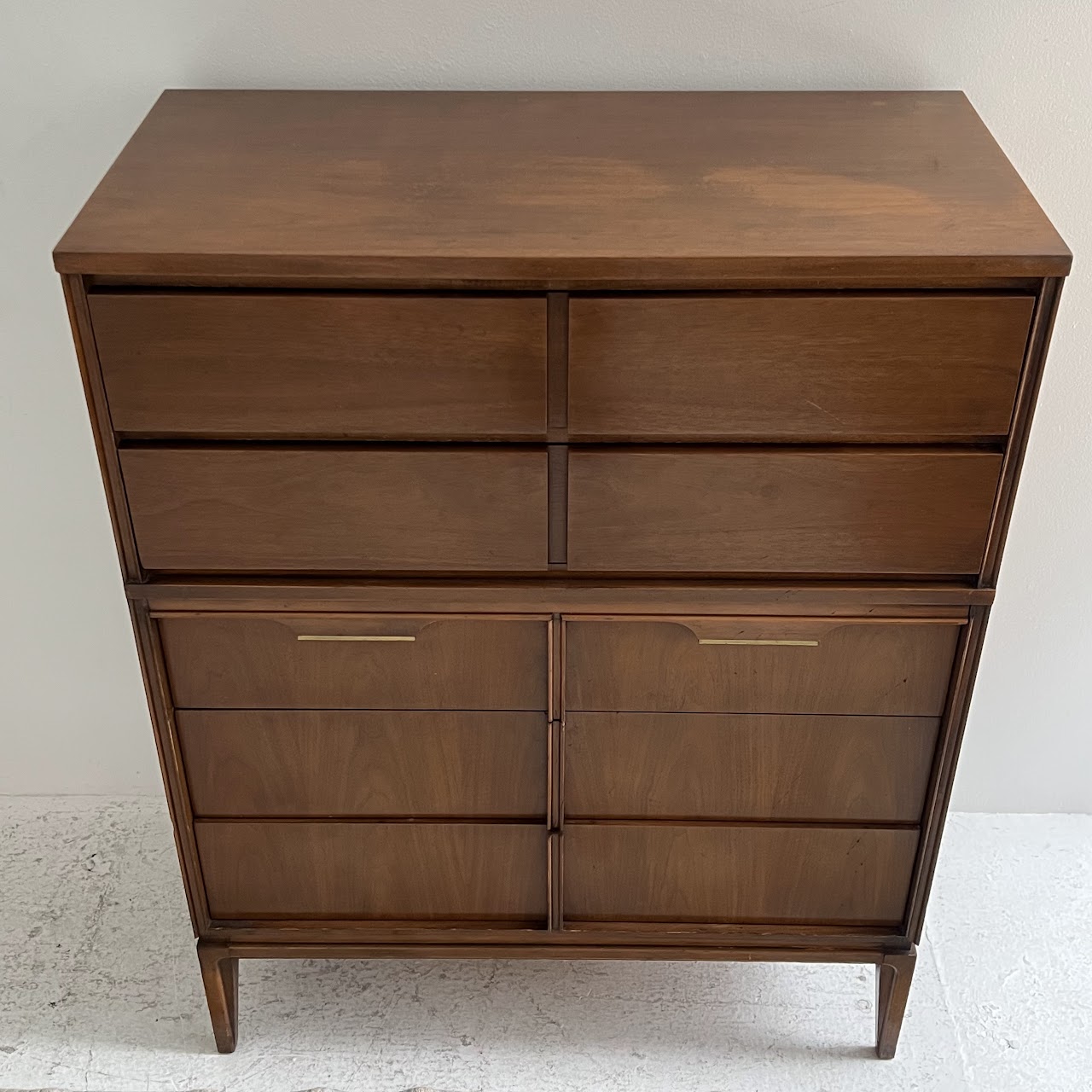 Basic Witz Mid Century Walnut 9 Drawer Lowboy Dresser, Mid Century Modern  Furniture