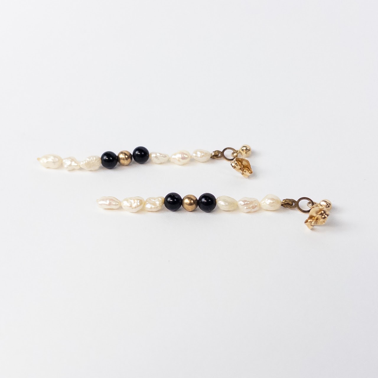 14K Gold & Seed Pearl Drop Earrings