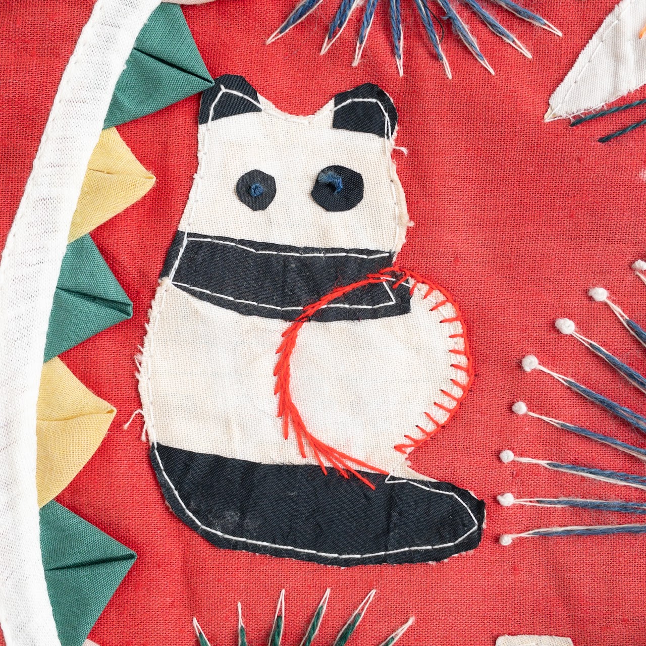 Chinese Vintage Bai Jim Bie Folk Art Quilt