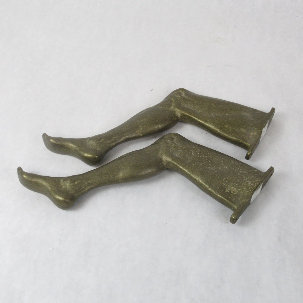 Scott Nelles Vintage Sculptural Bronze Leg Wall Hook Pair