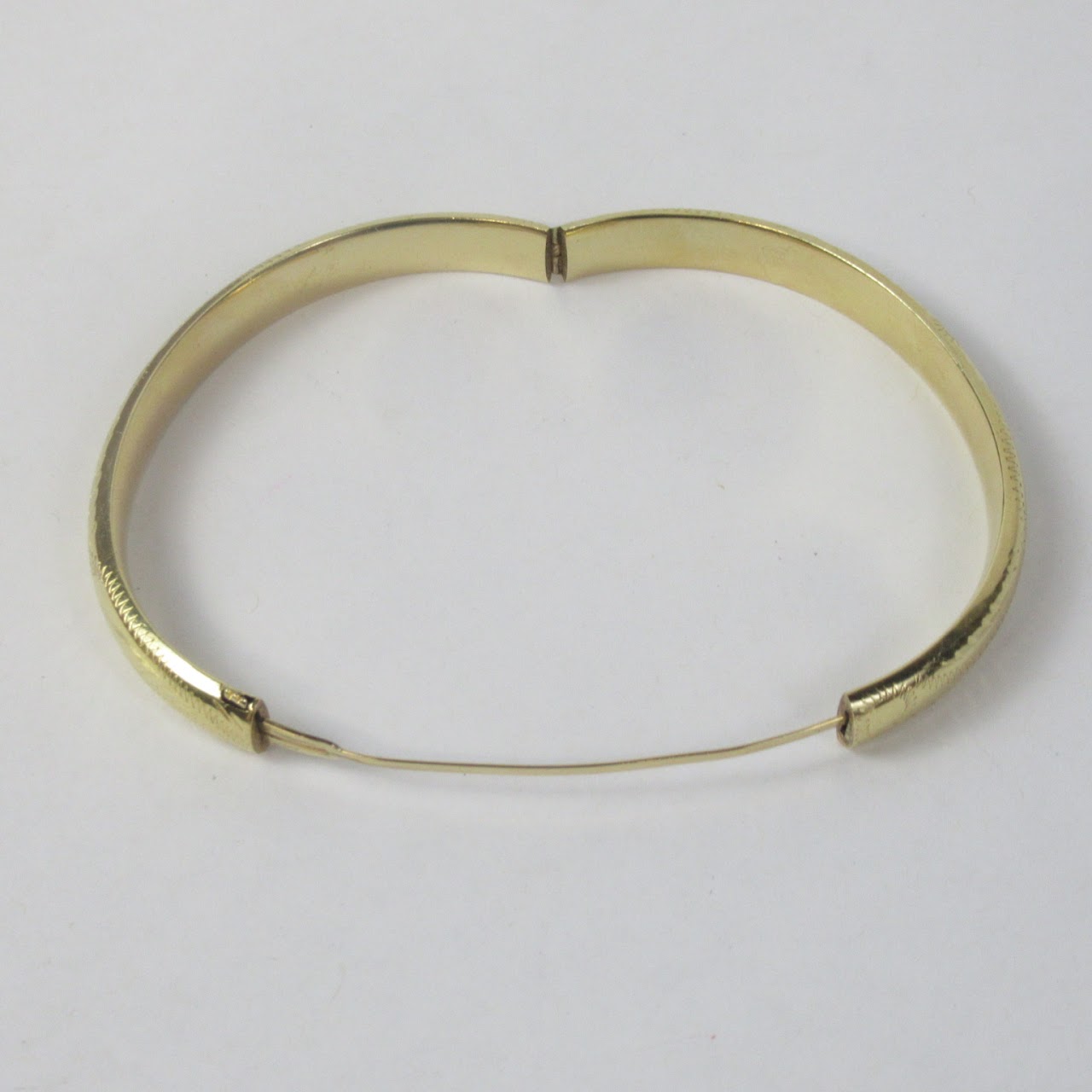 14K Gold Engraved Bangle Bracelet