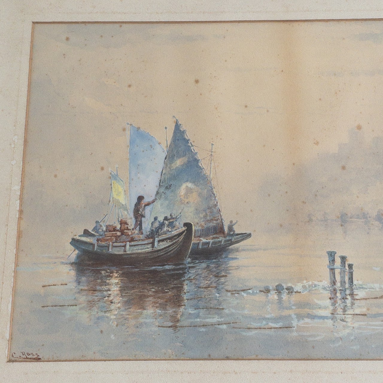 C. Ross Early 20th C. Signed Seascape Watercolor Painting