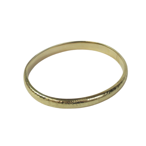 14K Gold Engraved Bangle Bracelet