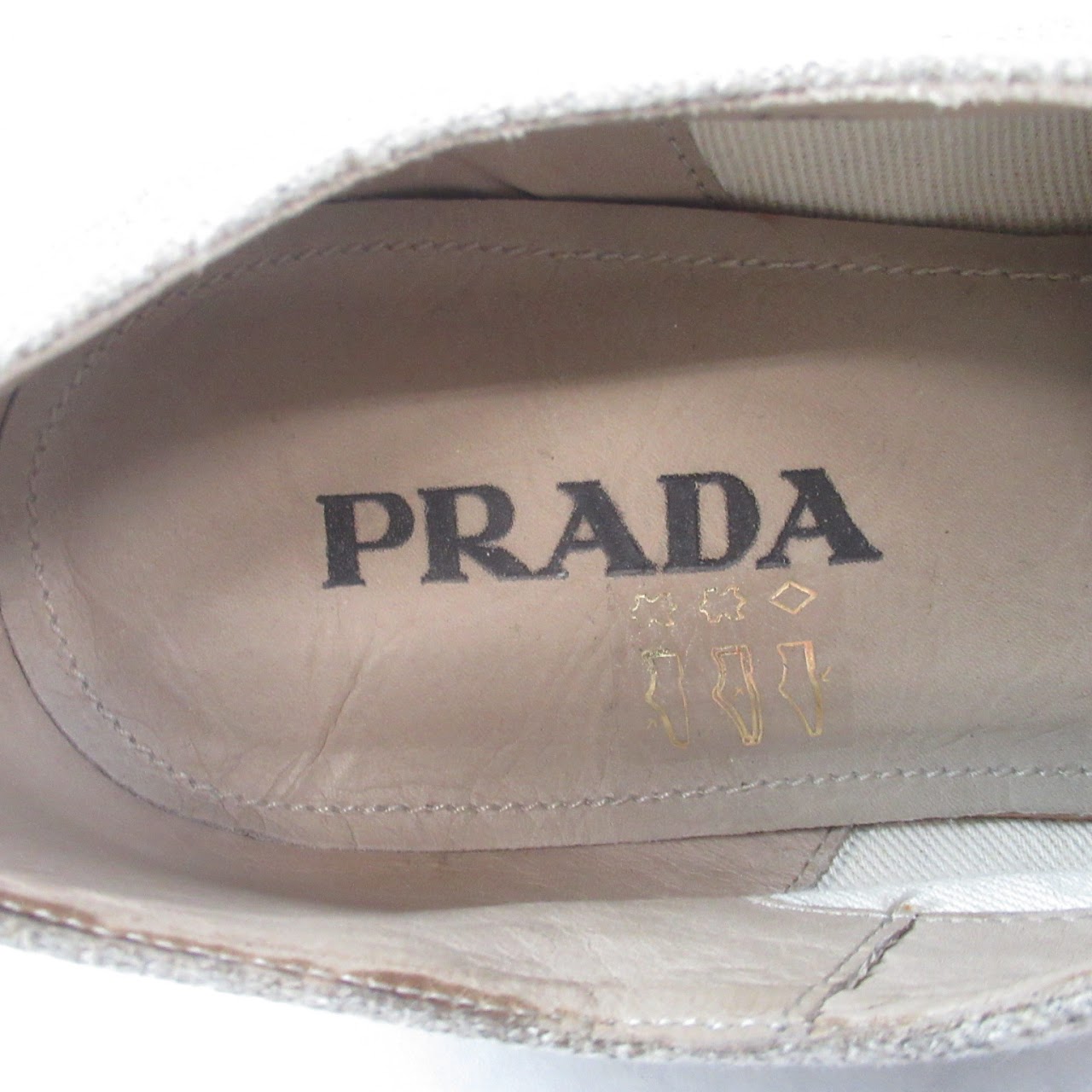 Prada Natural Canvas Oxford Shoes