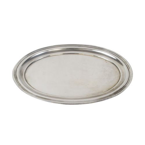 Sterling Silver Rimmed Edge Oval Tray