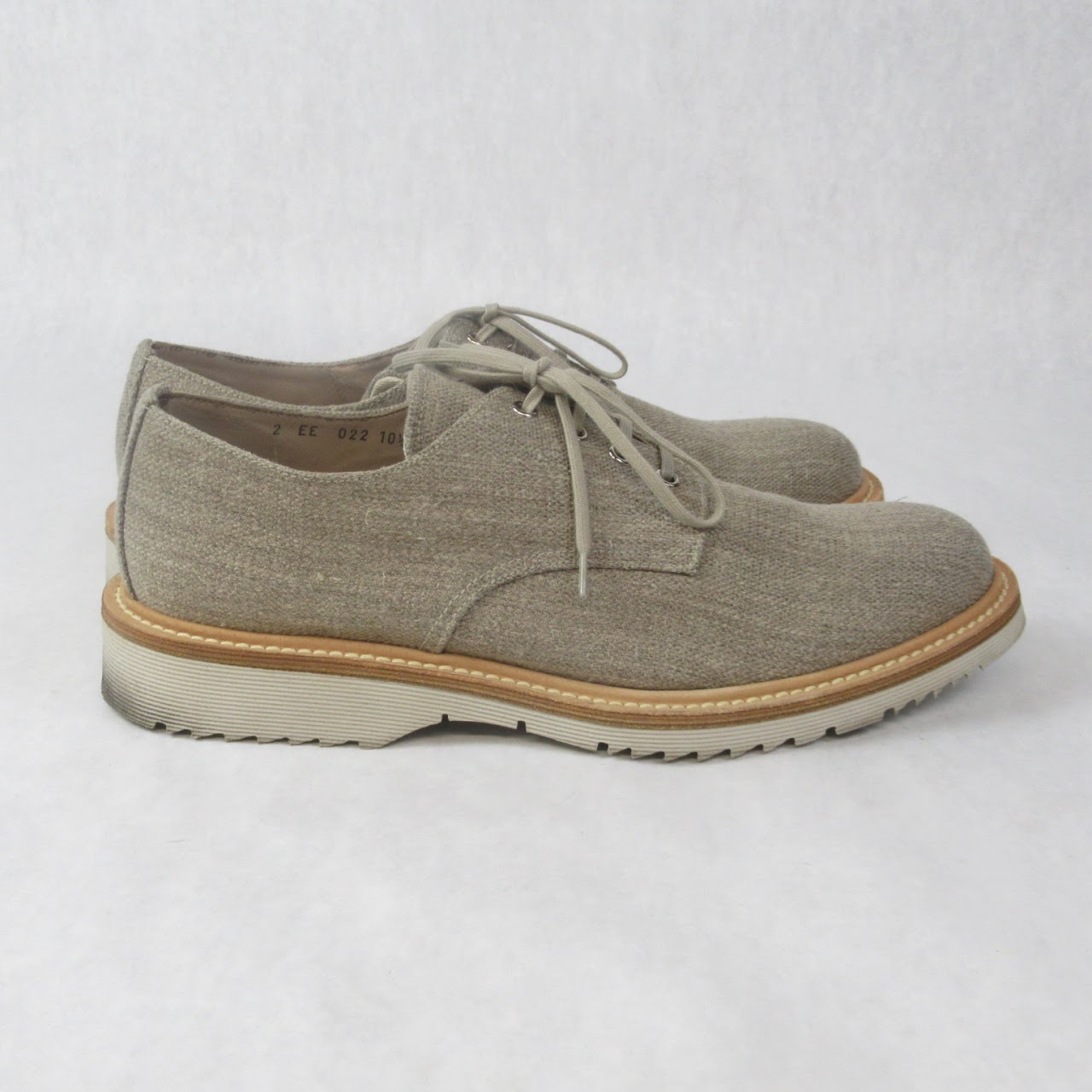 Prada Natural Canvas Oxford Shoes