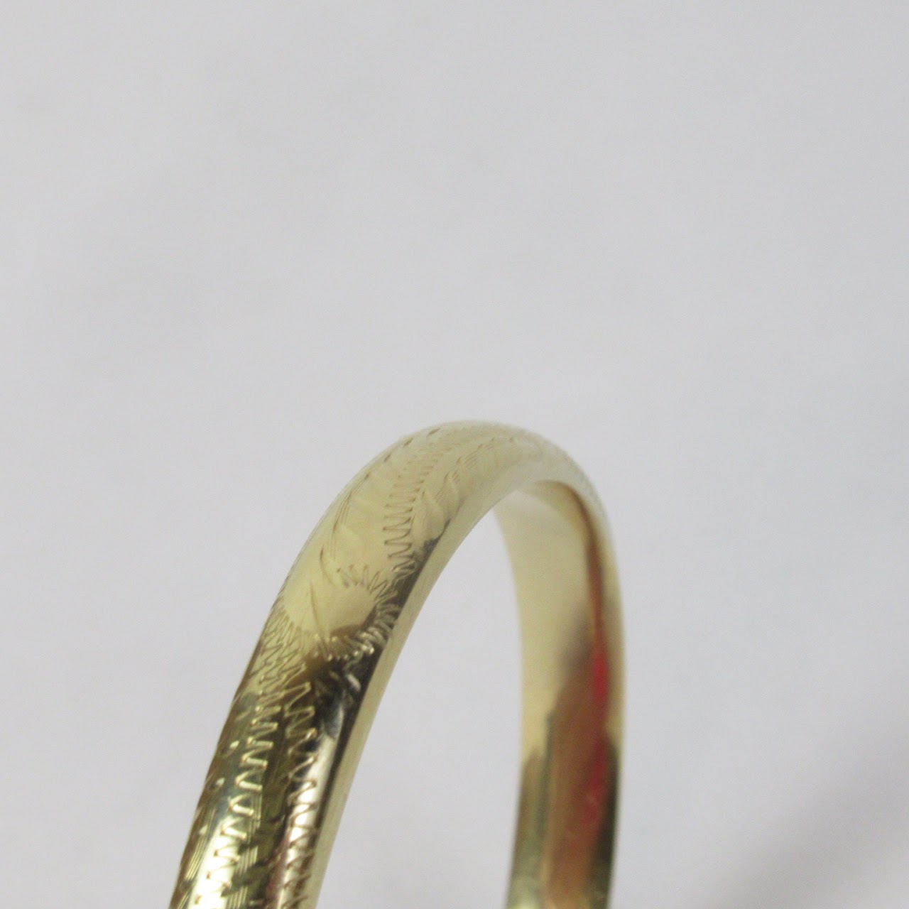 14K Gold Engraved Bangle Bracelet