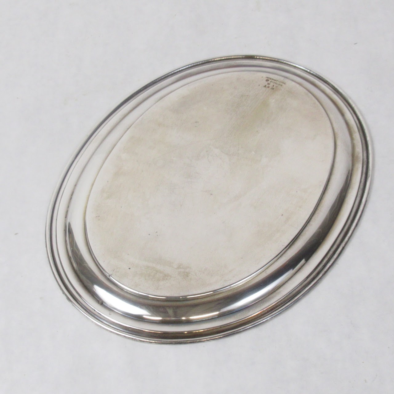 Sterling Silver Rimmed Edge Oval Tray