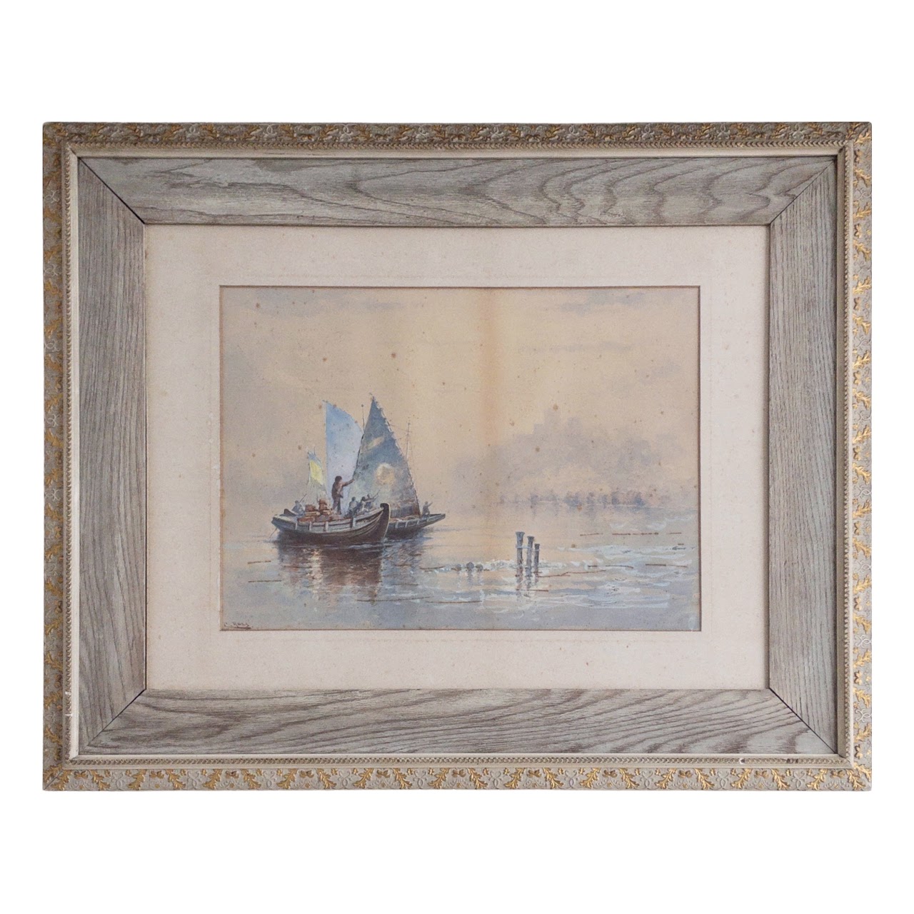 C. Ross Early 20th C. Signed Seascape Watercolor Painting