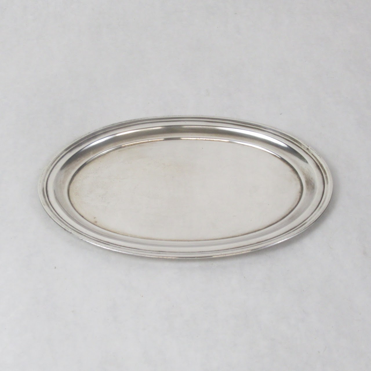 Sterling Silver Rimmed Edge Oval Tray