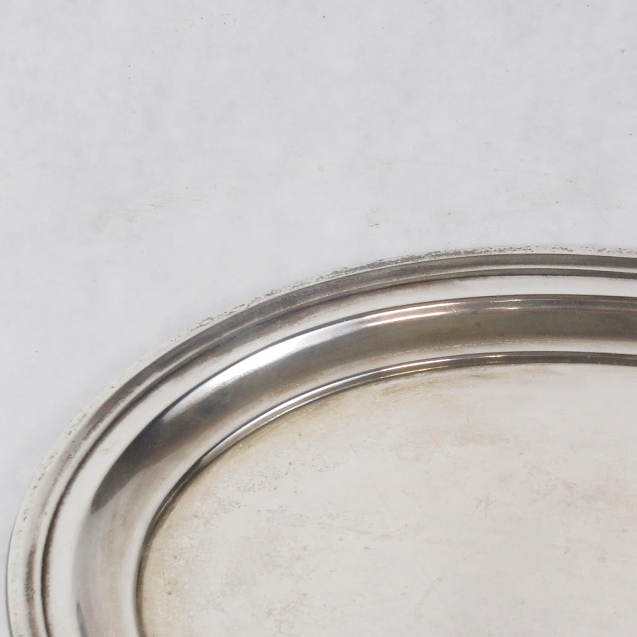 Sterling Silver Rimmed Edge Oval Tray