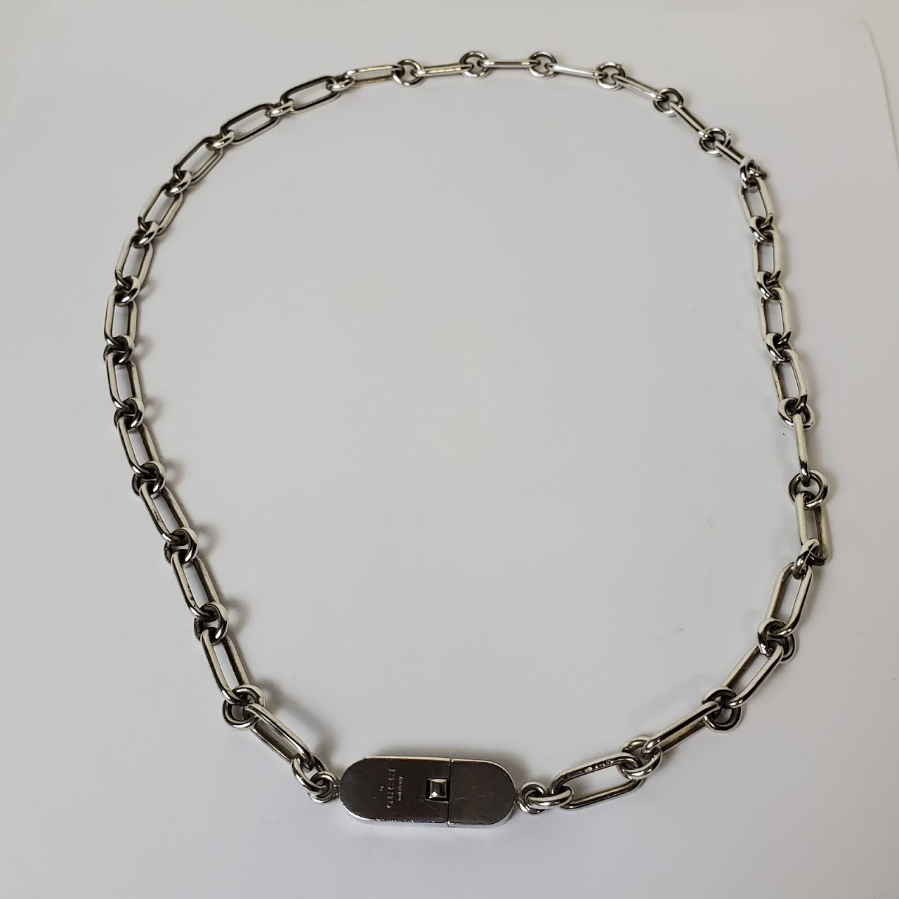 Gucci Sterling Silver Link Necklace