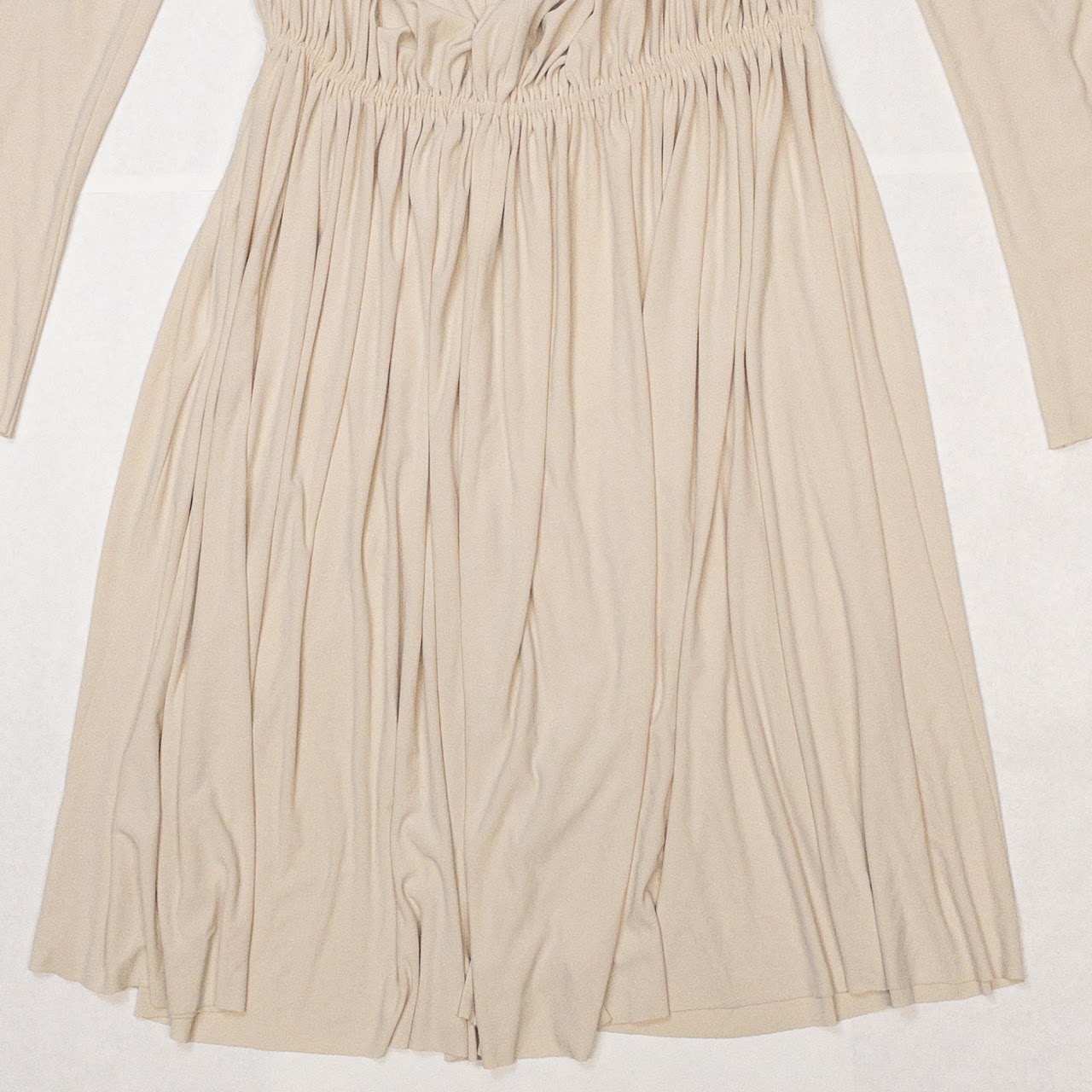 Lanvin Ruched Beige Dress