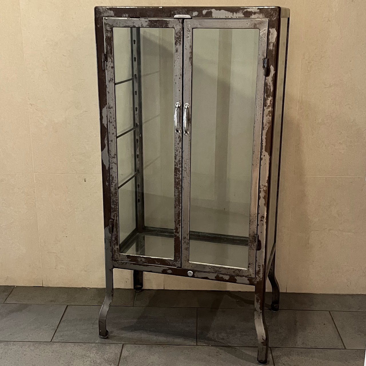 Dulton Vintage Steel and Glass Doctor's Cabinet