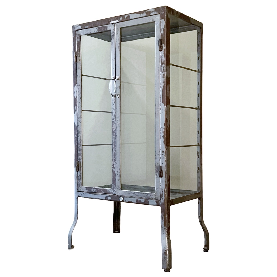 Dulton Vintage Steel and Glass Doctor's Cabinet