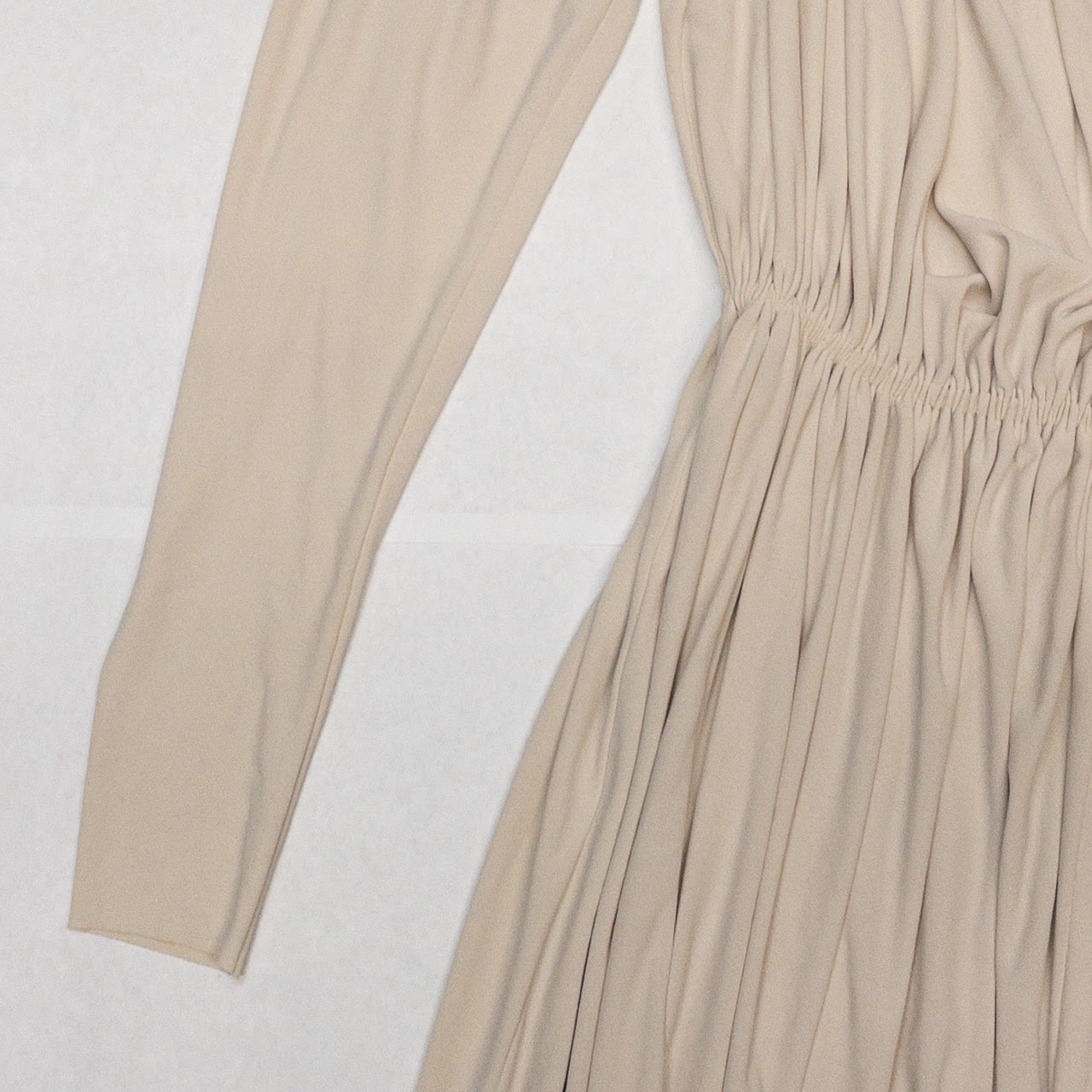 Lanvin Ruched Beige Dress