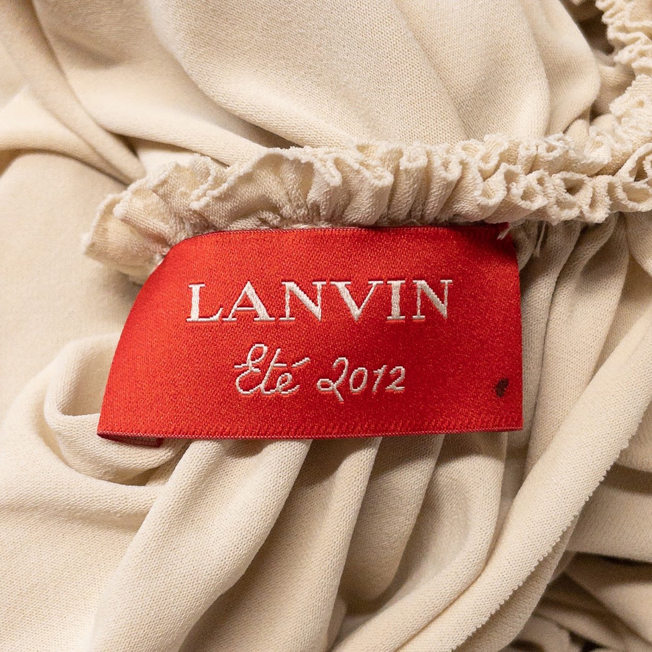 Lanvin Ruched Beige Dress