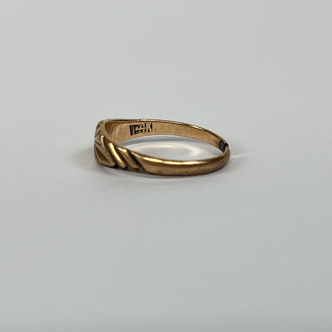 14K Gold Etched DAMAGED Ring