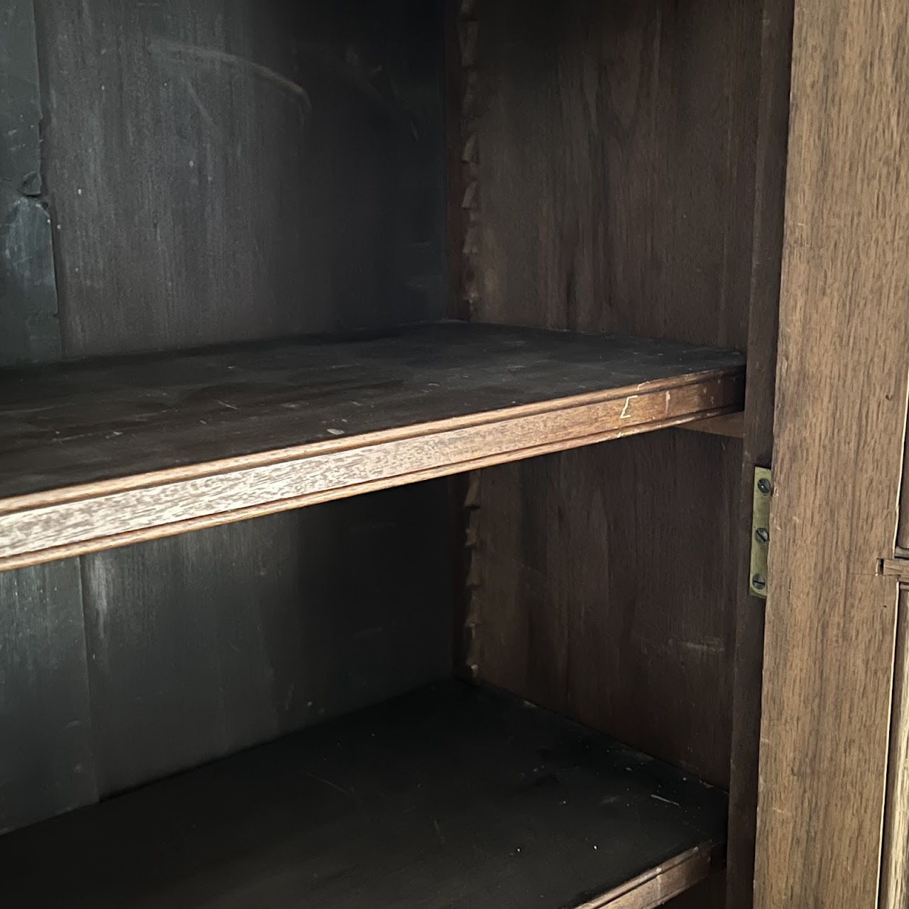 American Victorian Mahogany and Walnut Burl Enclosed Bookcase