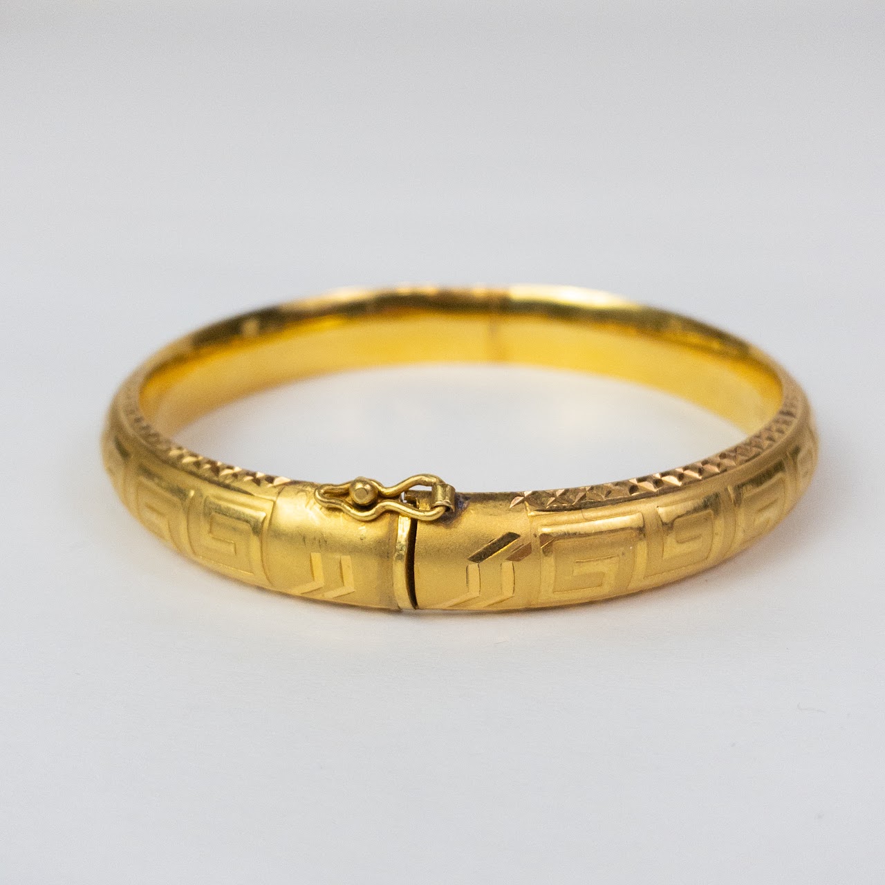 22K Gold Etched Bangle Bracelet