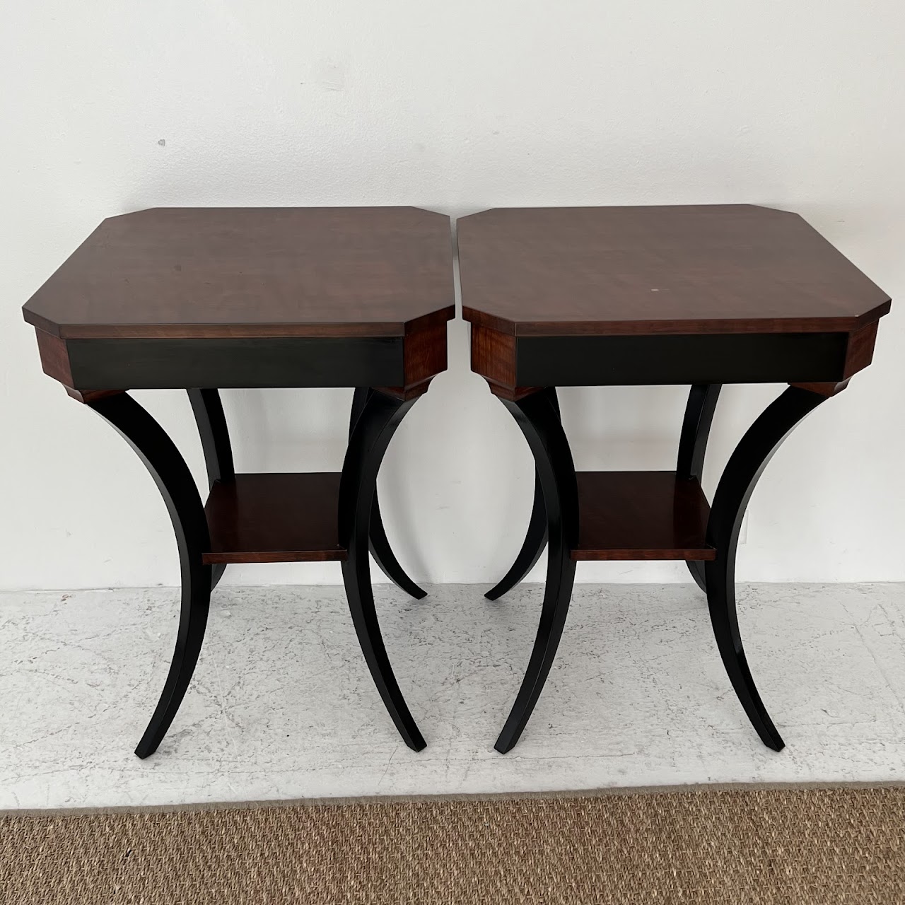 Biedermeier Style Side Table Pair