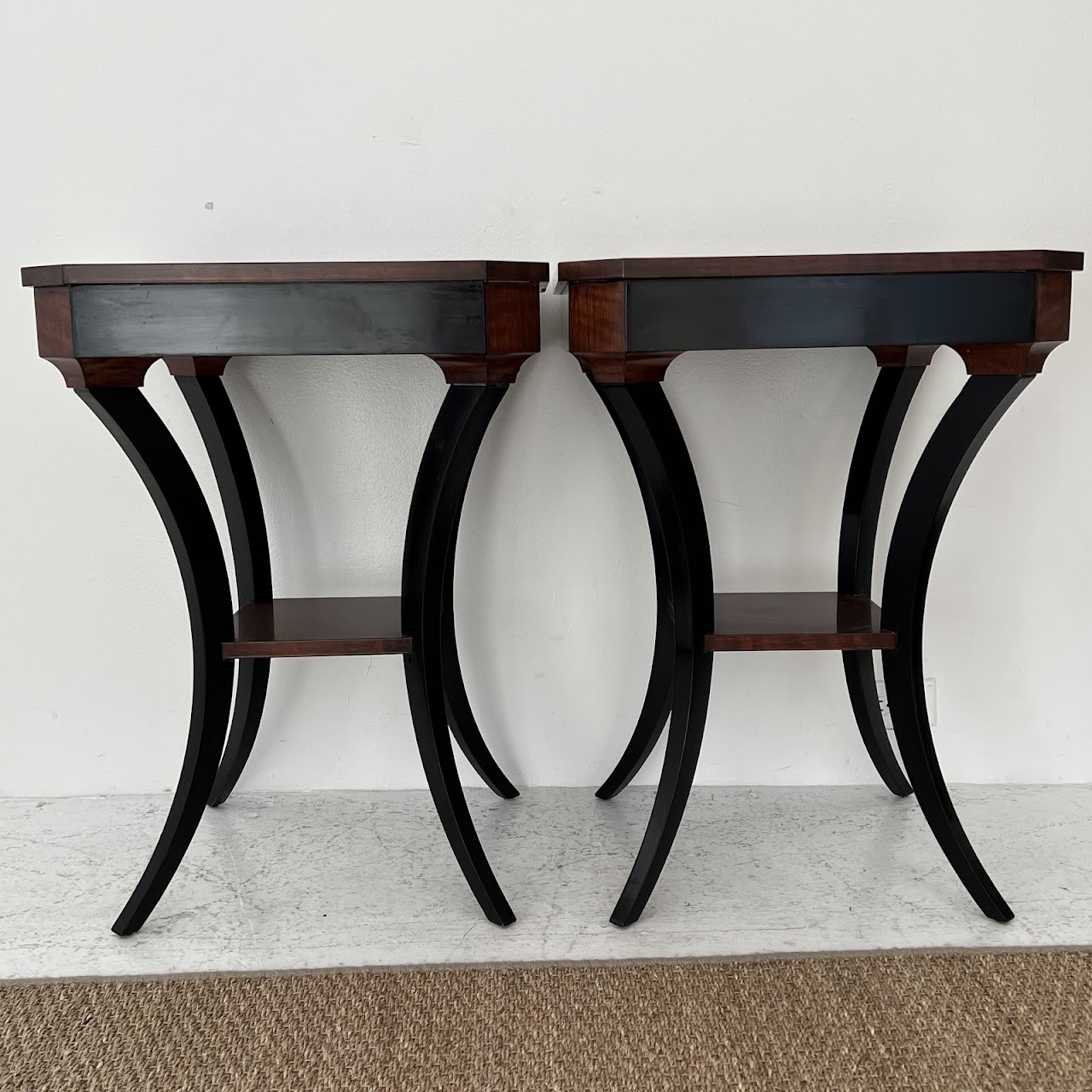 Biedermeier Style Side Table Pair