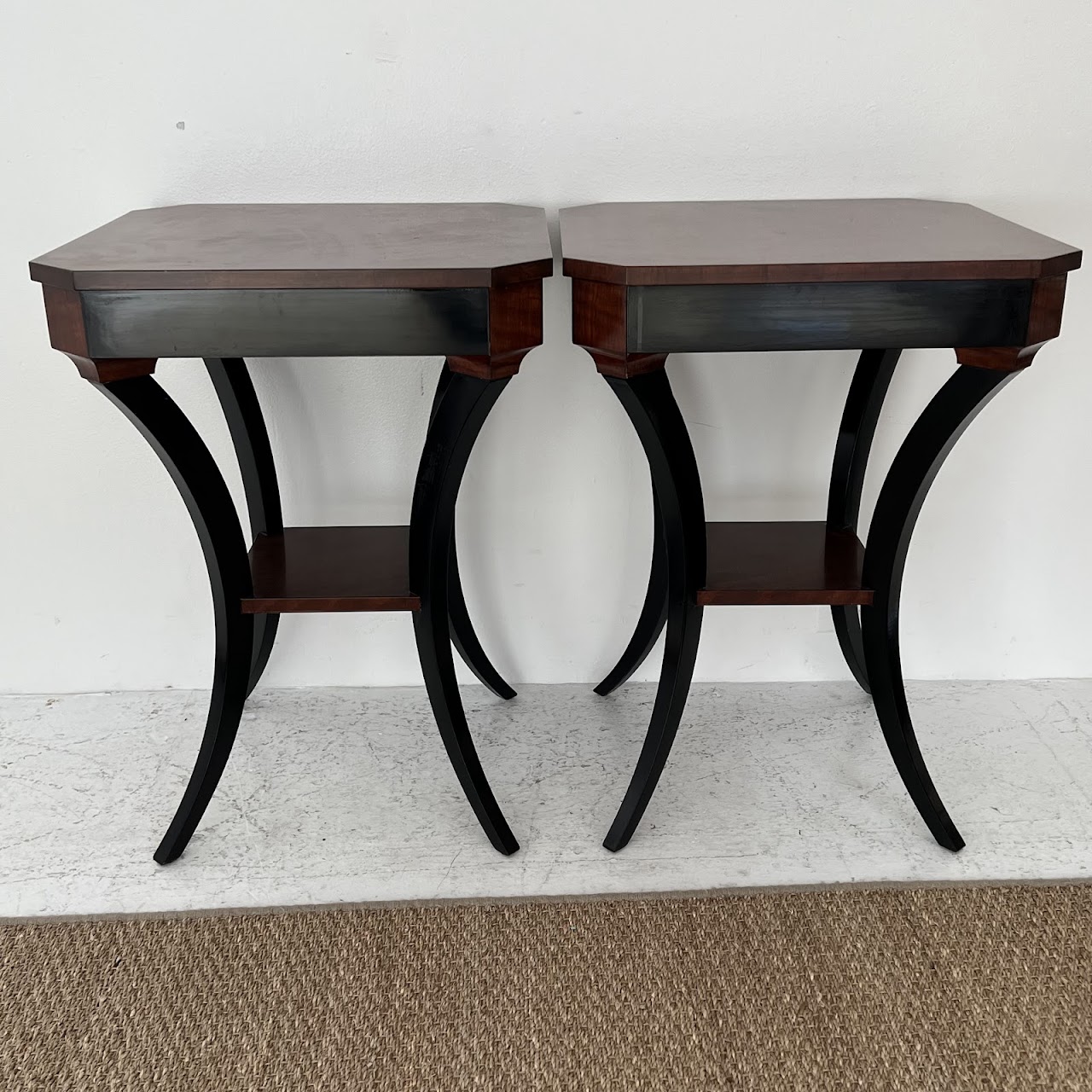 Biedermeier Style Side Table Pair