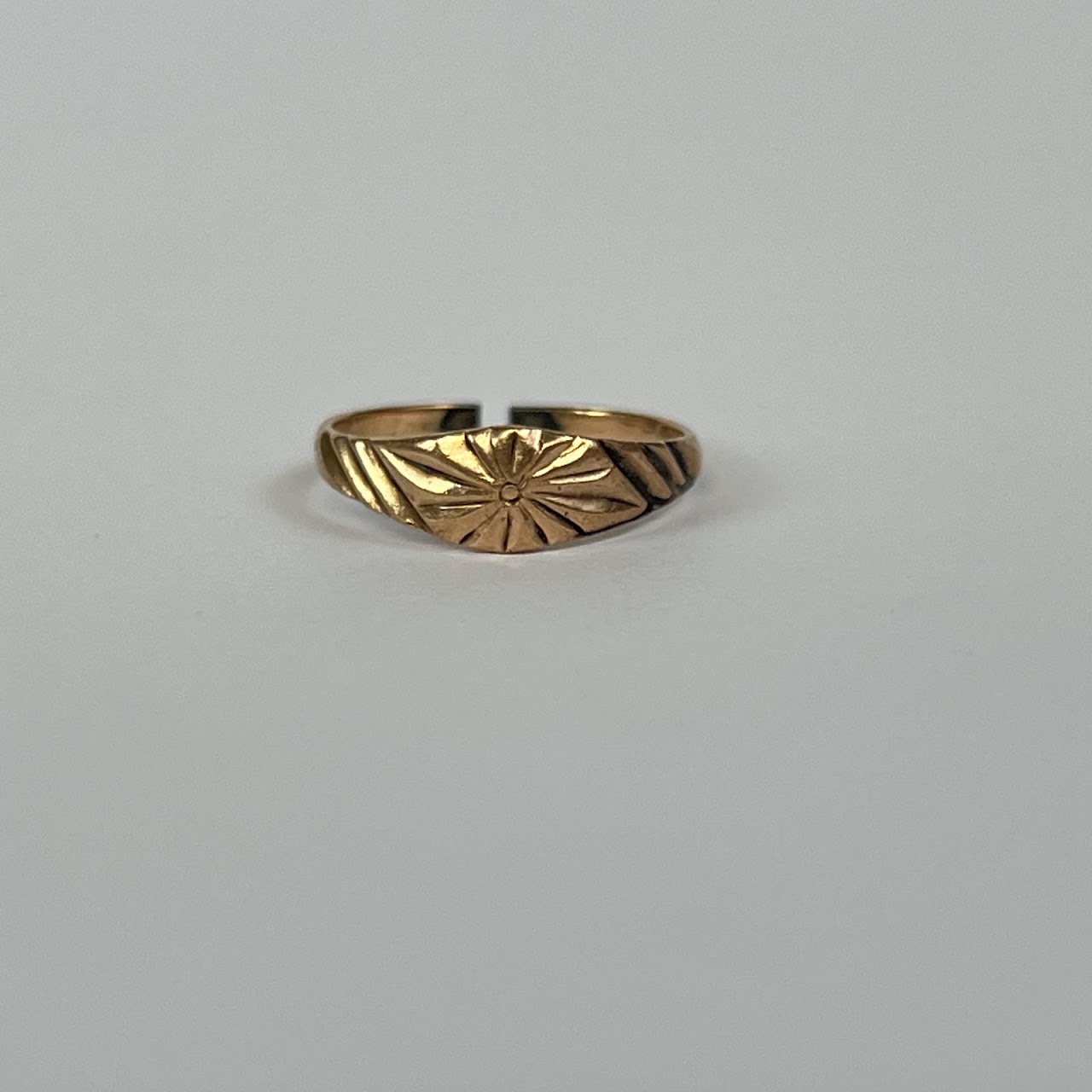 14K Gold Etched DAMAGED Ring