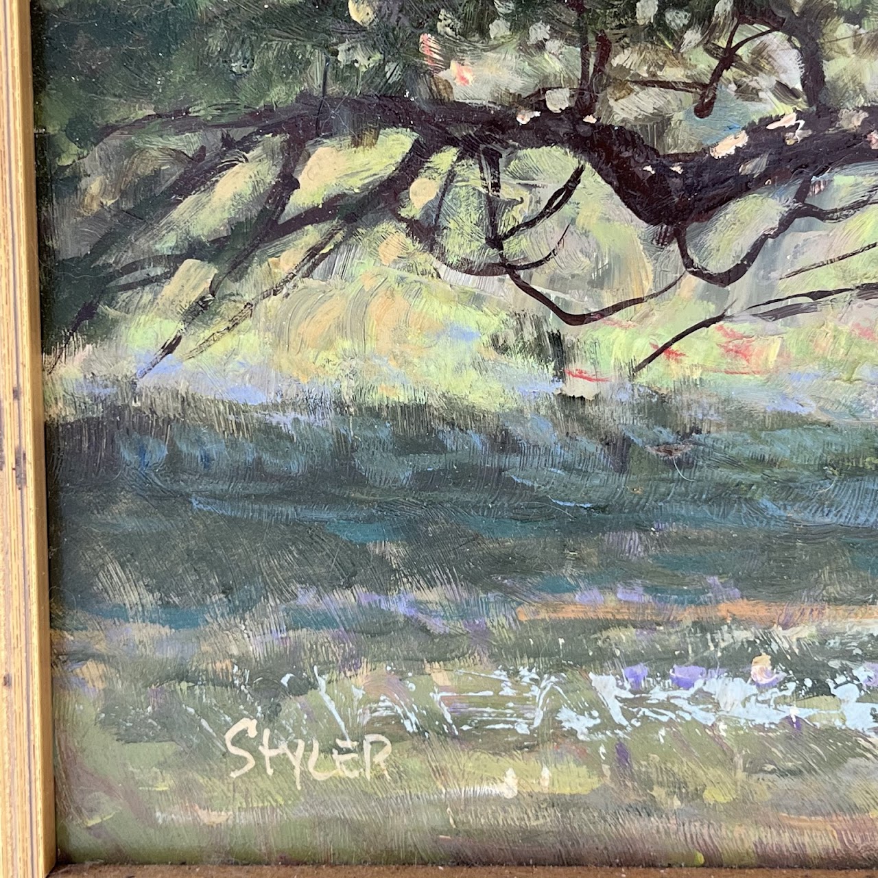 Anda Styler 'Vineyard Apple Tree' Signed Oil Landscape Painting