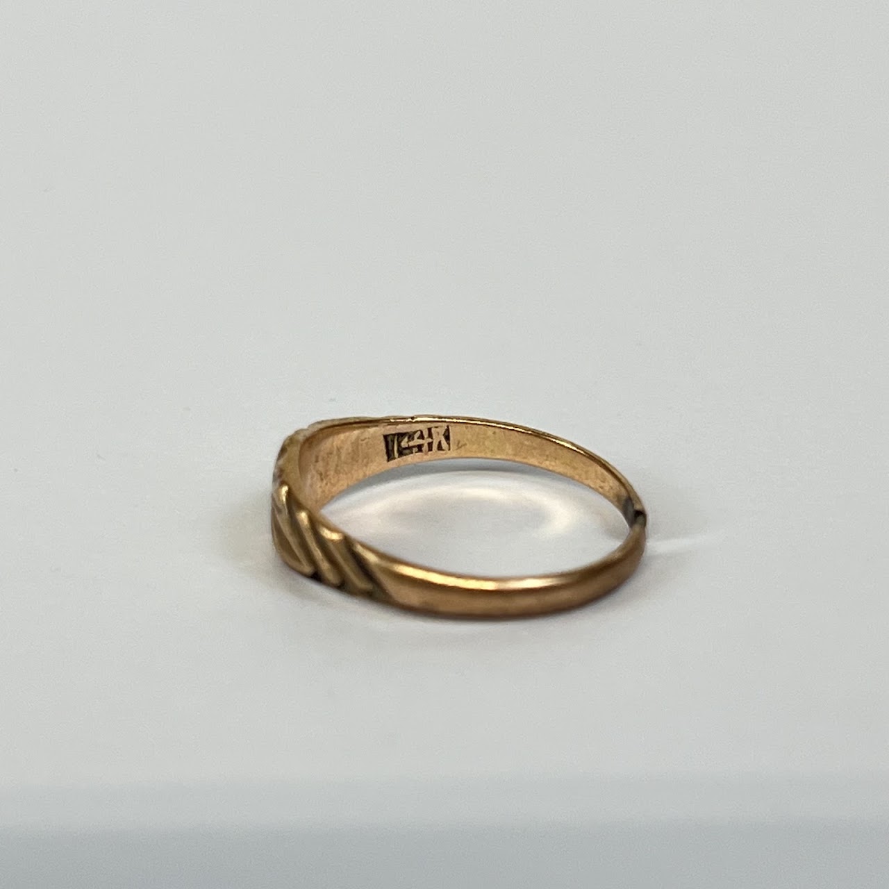 14K Gold Etched DAMAGED Ring