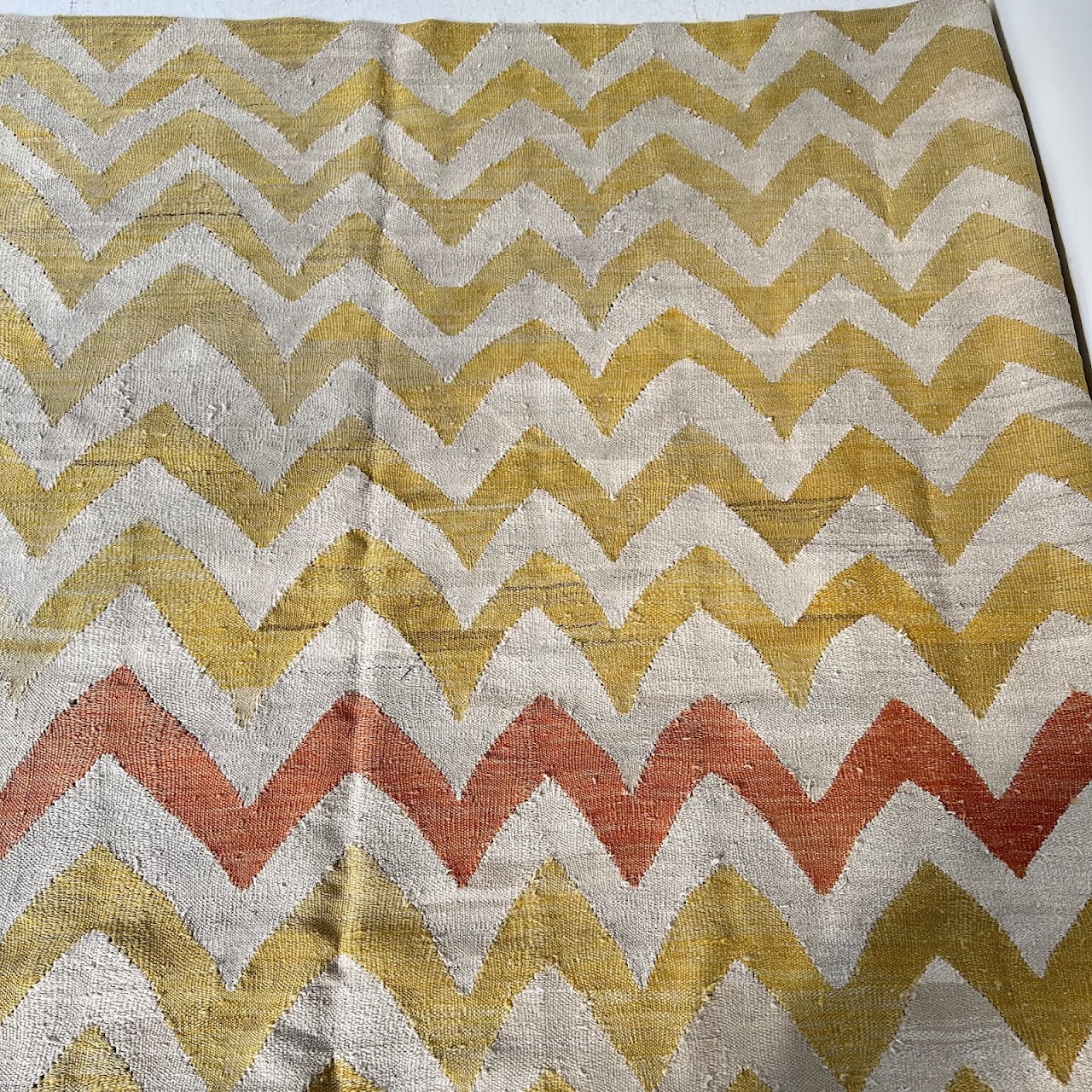 Wool and Cotton Flat Weave Area Rug