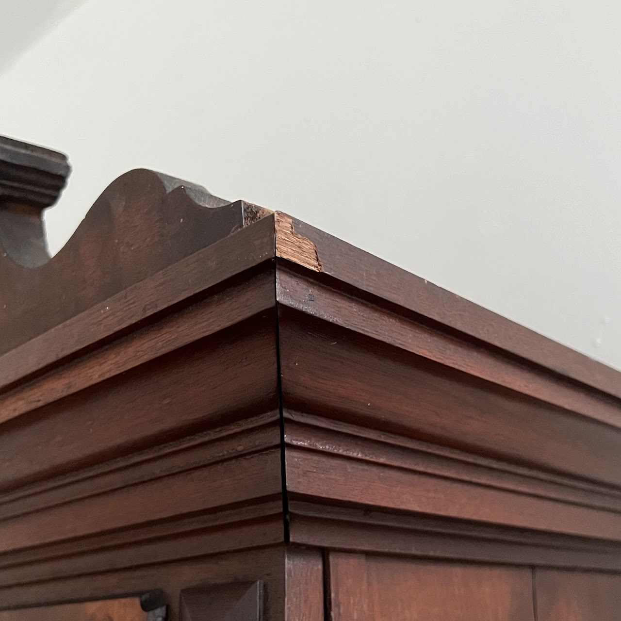 American Victorian Mahogany and Walnut Burl Enclosed Bookcase