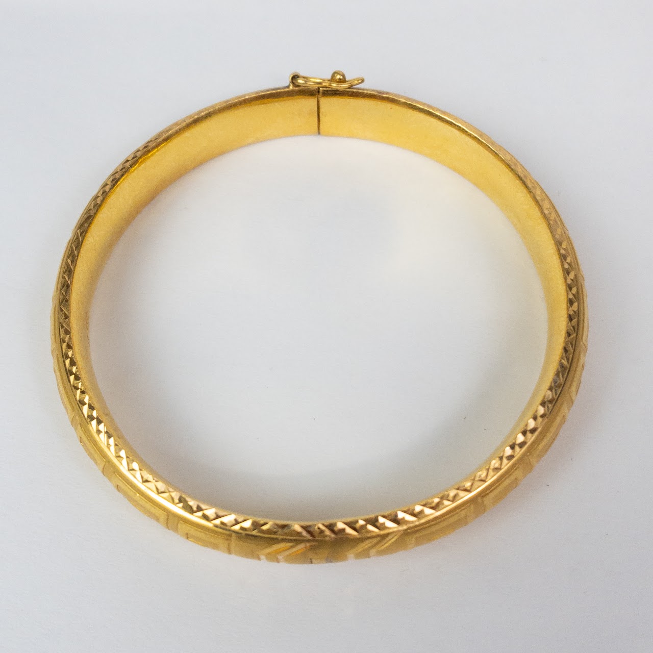 22K Gold Etched Bangle Bracelet