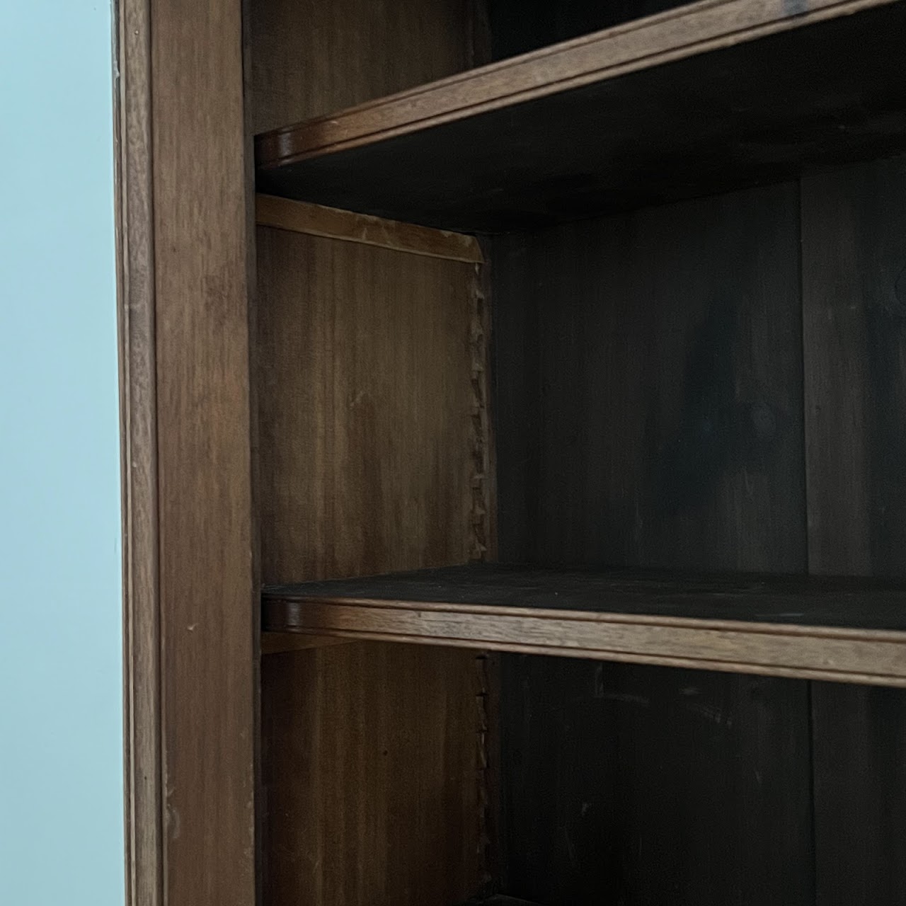 American Victorian Mahogany and Walnut Burl Enclosed Bookcase