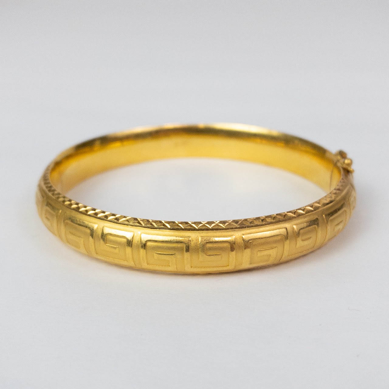 22K Gold Etched Bangle Bracelet