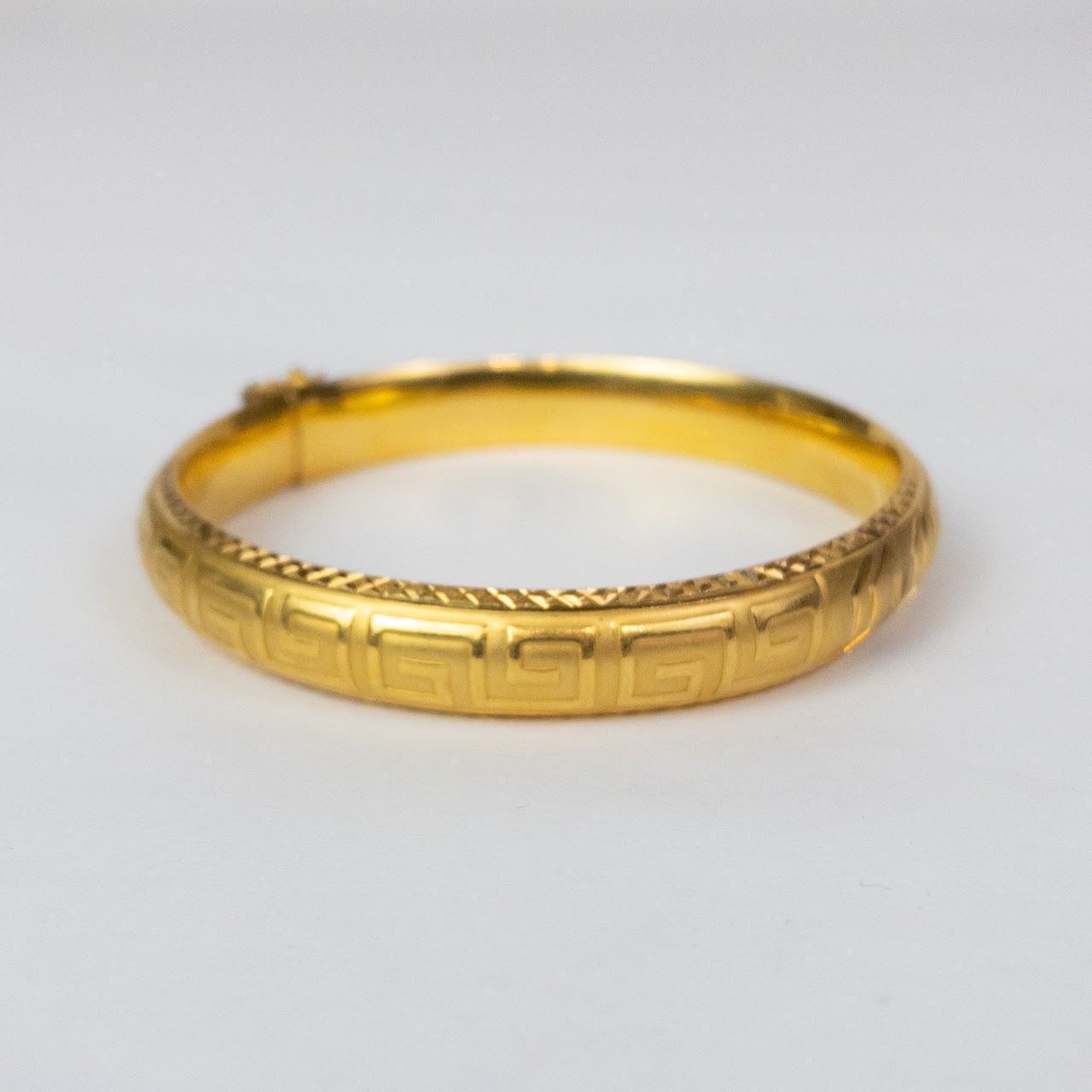 22K Gold Etched Bangle Bracelet