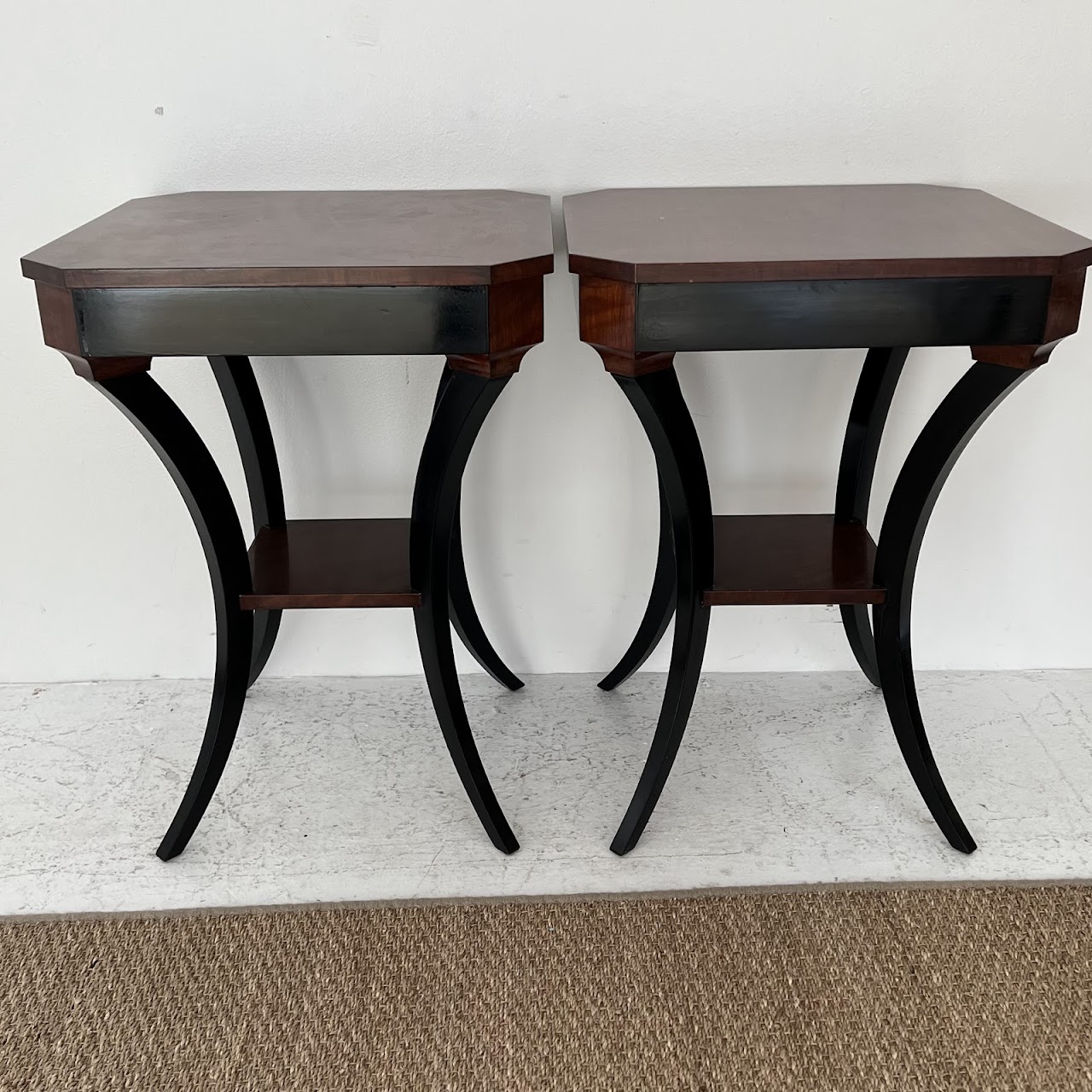 Biedermeier Style Side Table Pair