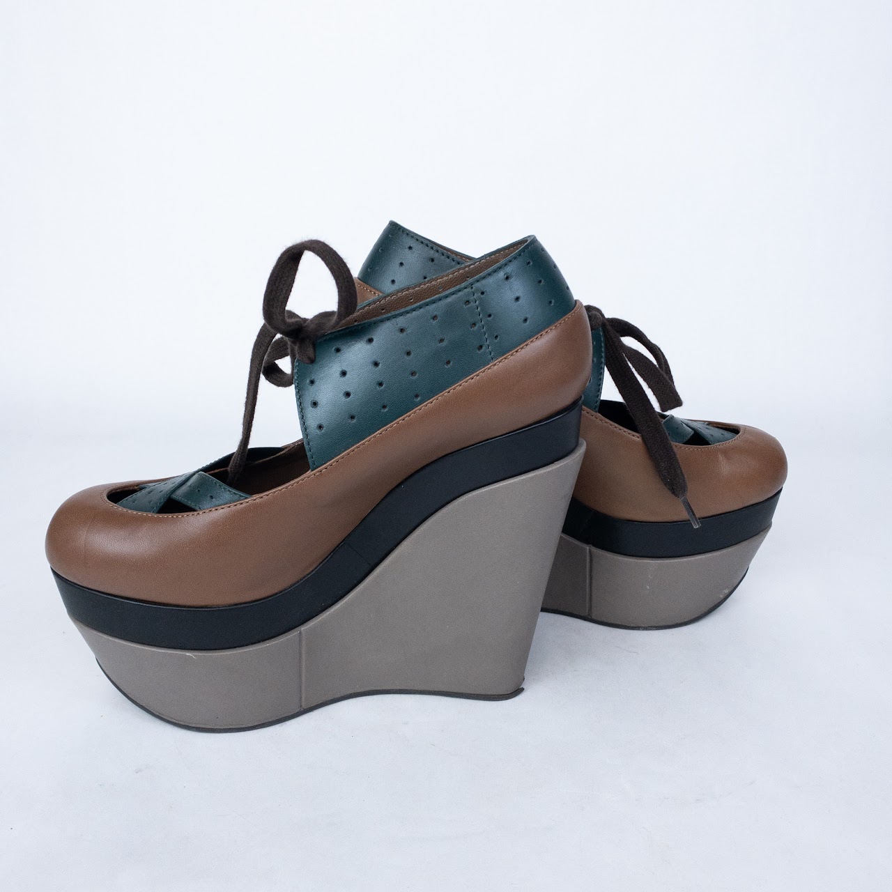 Marni Color Block Platform Wedges