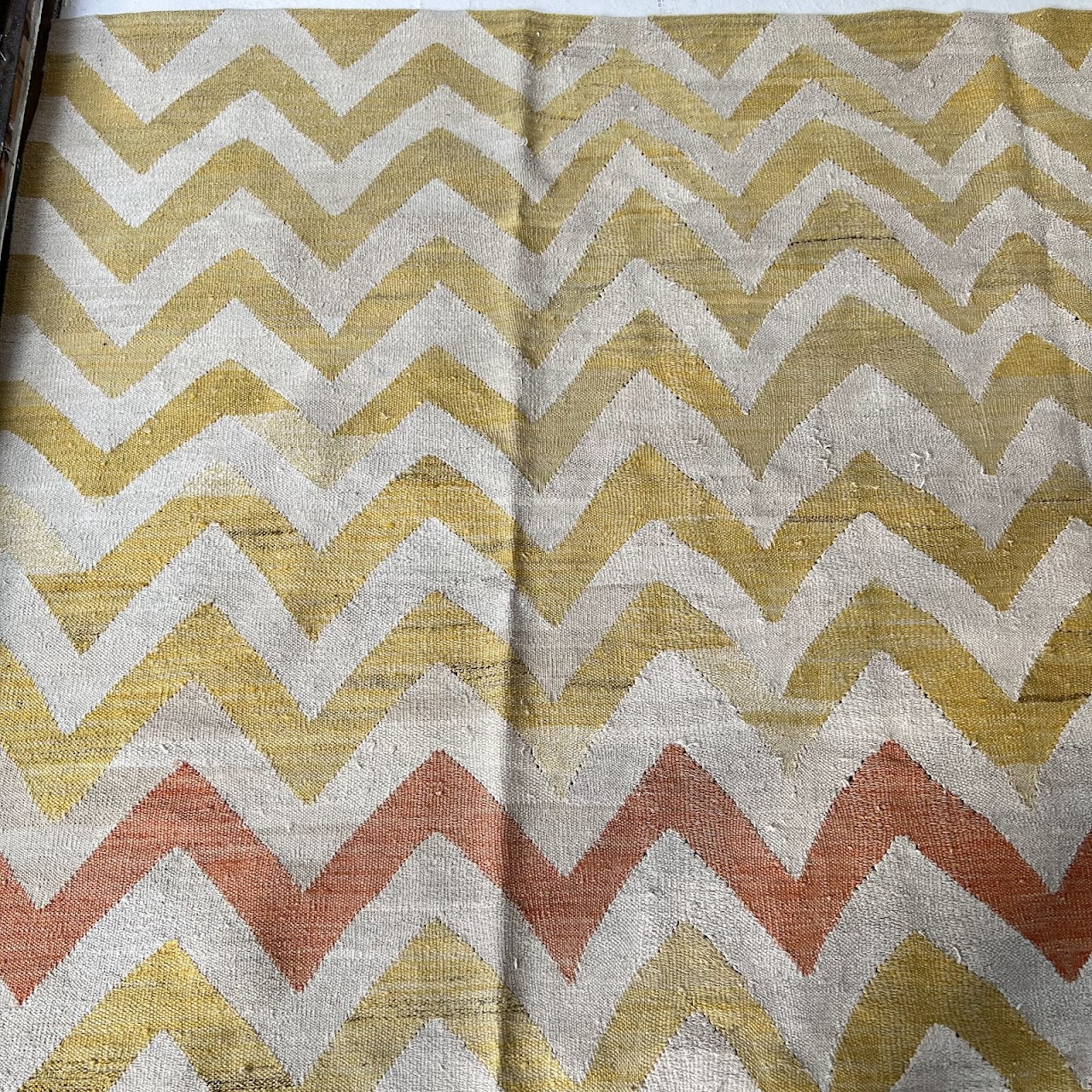 Wool and Cotton Flat Weave Area Rug