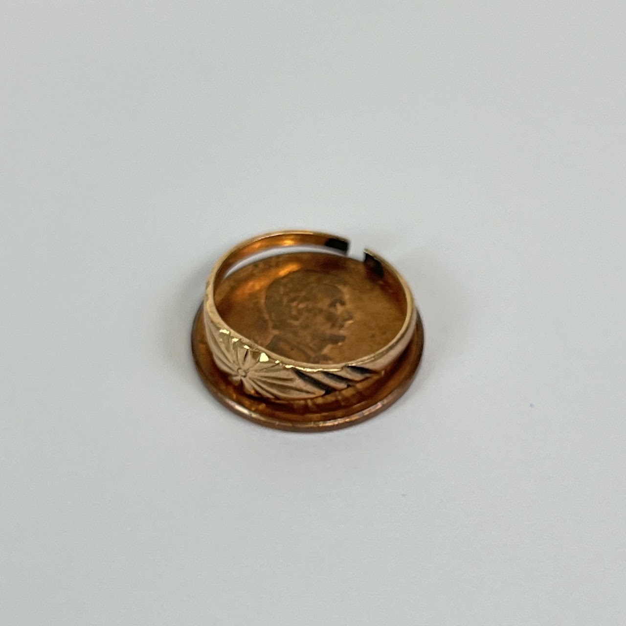 14K Gold Etched DAMAGED Ring