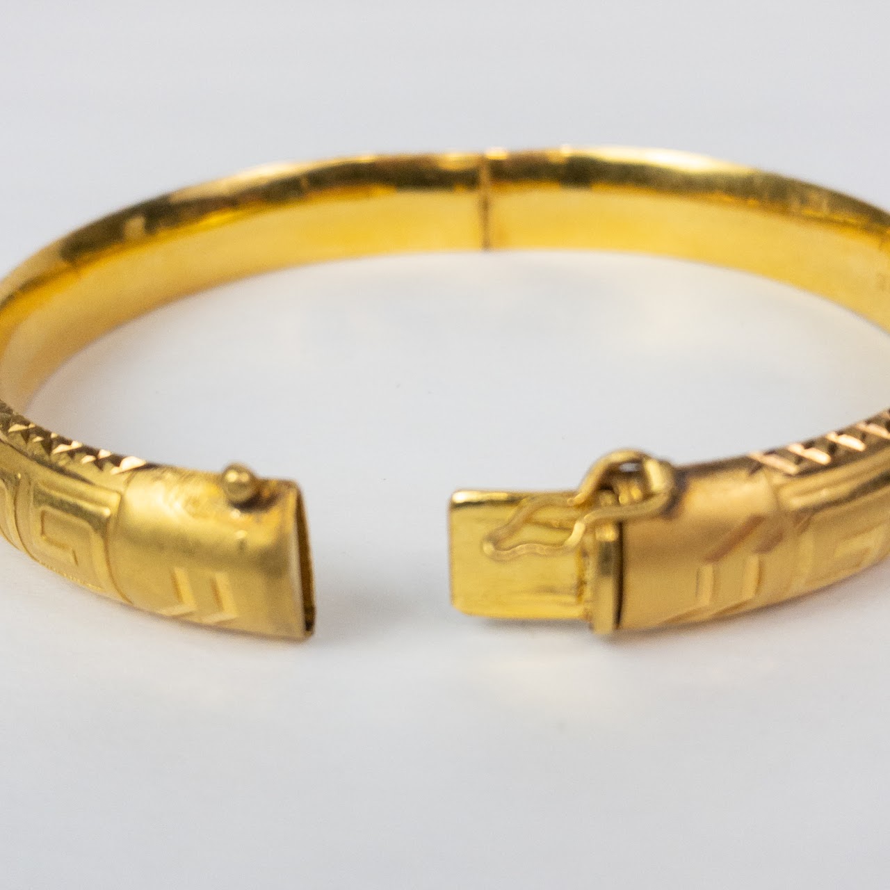 22K Gold Etched Bangle Bracelet