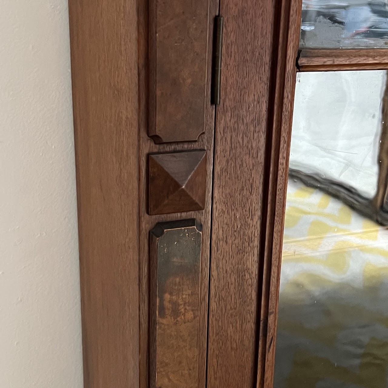 American Victorian Mahogany and Walnut Burl Enclosed Bookcase