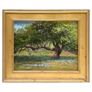 Anda Styler 'Vineyard Apple Tree' Signed Oil Landscape Painting