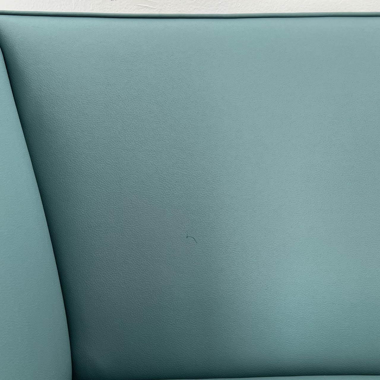 Robin's Egg Blue Leather Two-Piece Sectional Banquette Sofa