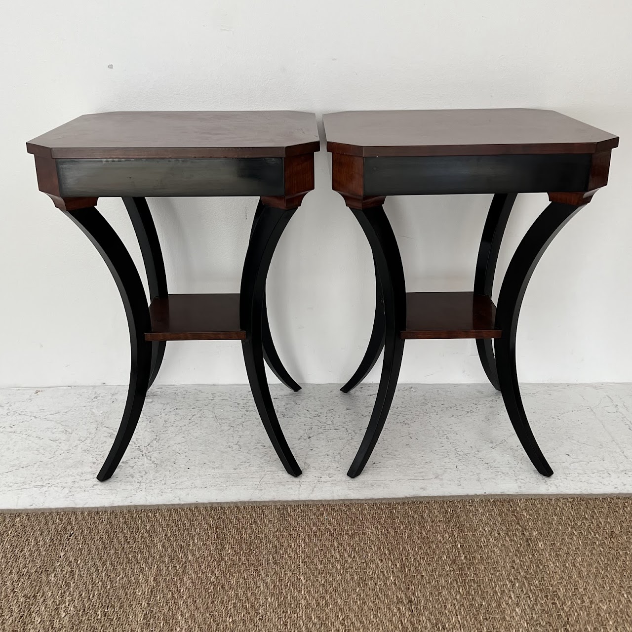 Biedermeier Style Side Table Pair