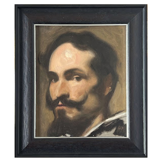 Jas Knight 'Portrait of a Man' after Diego Velázquez Signed Oil Painting