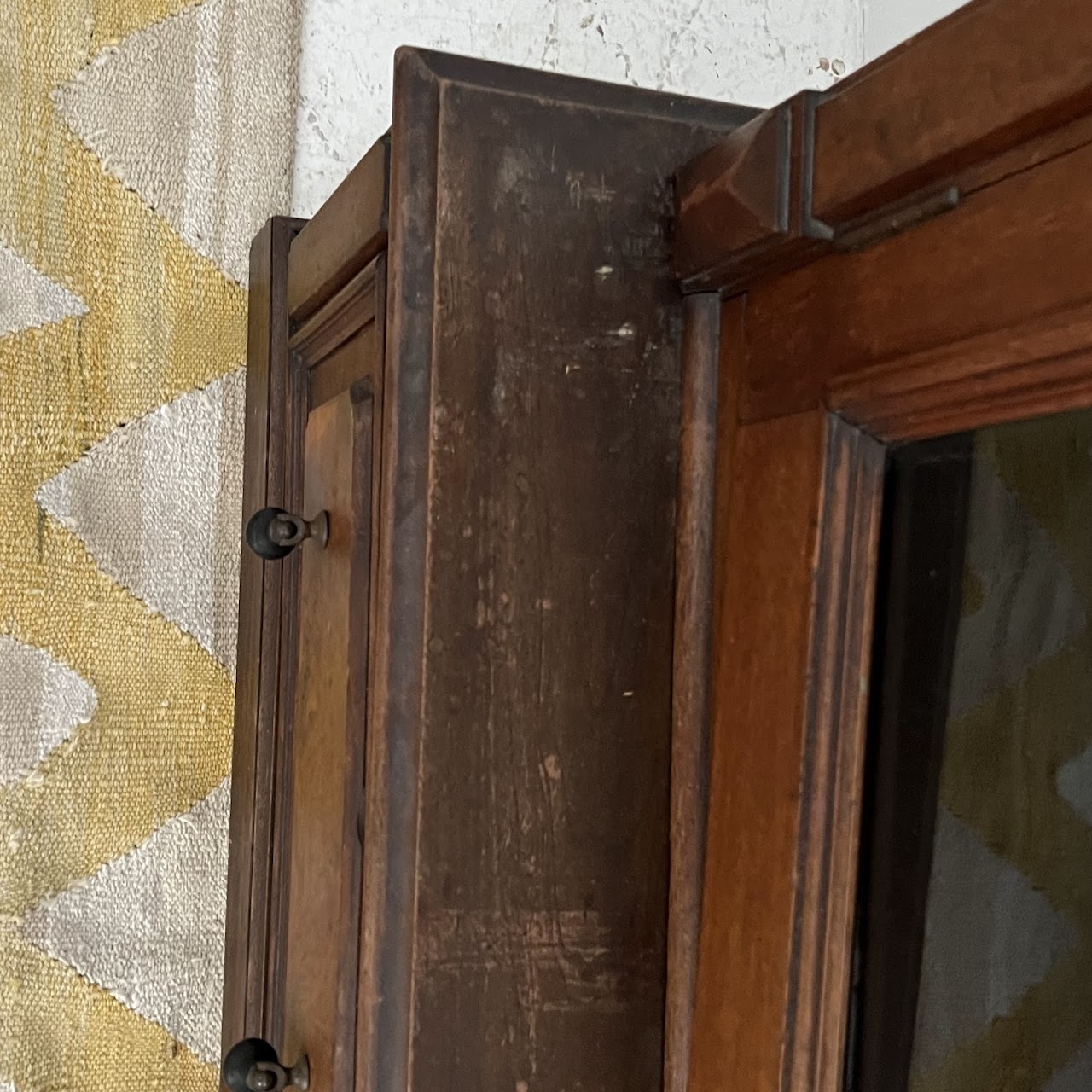 American Victorian Mahogany and Walnut Burl Enclosed Bookcase