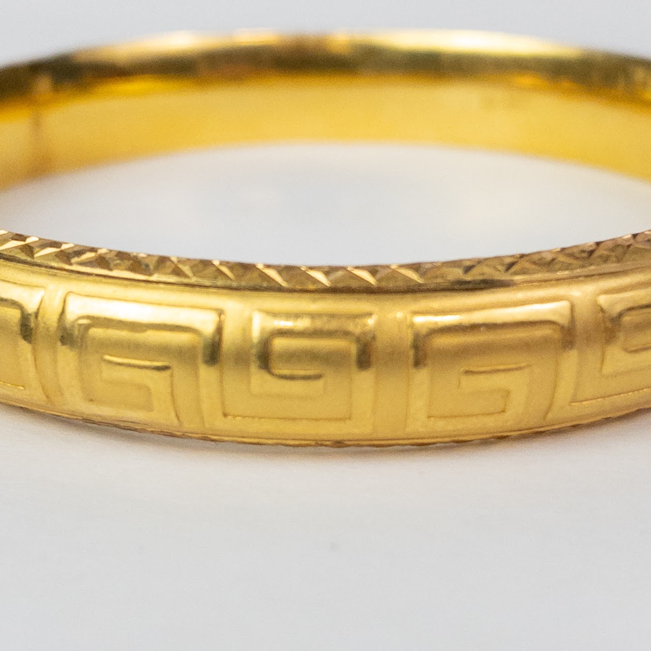 22K Gold Etched Bangle Bracelet