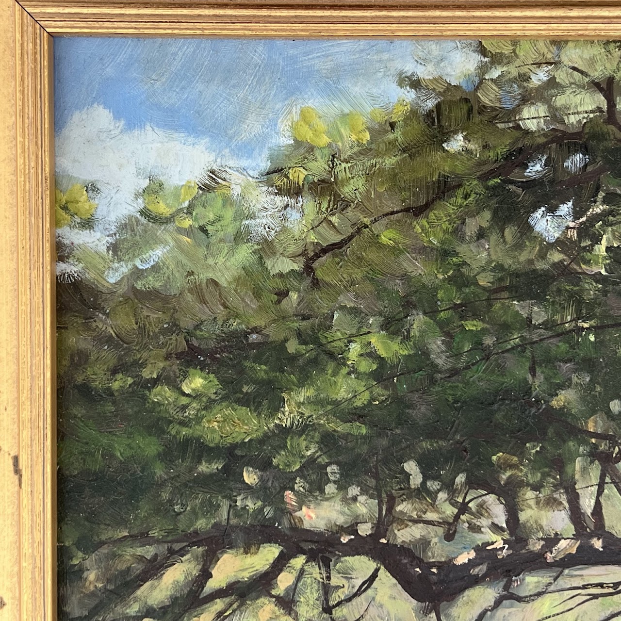 Anda Styler 'Vineyard Apple Tree' Signed Oil Landscape Painting